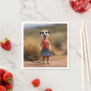 Serviette En Papier Meerkat Adolescent En Jupe Et Veste,