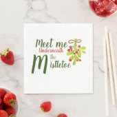 Serviette En Papier Meet Me Underneath The Mistletoe Paper Napkin (En situation)