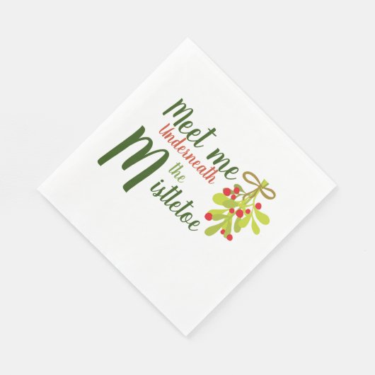 Serviette En Papier Meet Me Underneath The Mistletoe Paper Napkin (Coin)