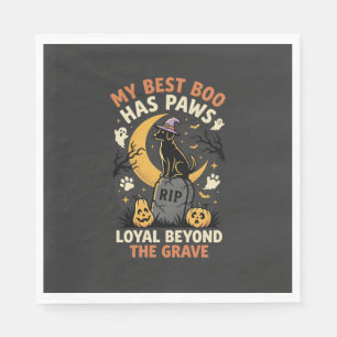 Serviette En Papier Méfait Canin sous la Lune d'Halloween