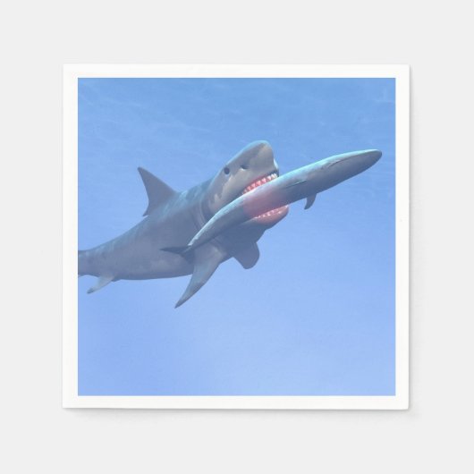 Serviette En Papier Megalodon mangeant une baleine (Devant)