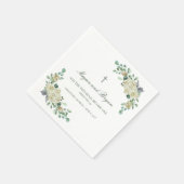 Serviette En Papier Megan Christian Cross Mariage Cocktail (Coin)