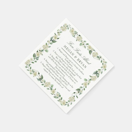 Serviette En Papier Megan Elegant Mariage Réception Fun Facts Cocktail (Coin)