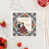 Serviette En Papier Mehndi et sangeet mariage indien personnalisé (En situation)