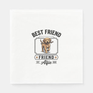 Serviette En Papier Meilleur ami Alfie Conception amateur de chien vin