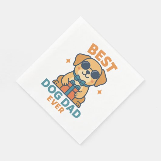 Serviette En Papier Meilleur Chien Papa Jamais - Drôle Chemise Chien F (Coin)