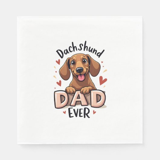 Serviette En Papier Meilleur Dachshund Papa Jamais T Chemise (Devant)