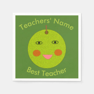 Serviette En Papier Meilleur enseignant Happy Apple papier personnalis