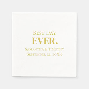 Serviette En Papier Meilleur jour d'or personnalisé Mariage