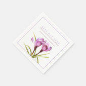 Serviette En Papier Meilleur jour jamais crocus mariage d'aquarelle co (Coin)