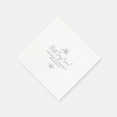 Serviette En Papier Meilleur Jour Jamais Élégant Mariage Feuille Noir (Coin)