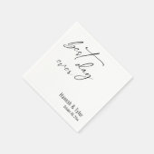 Serviette En Papier Meilleur Jour Jamais Élégant Simple Mariage (Coin)