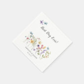 Serviette En Papier Meilleur Jour Jamais Fleur sauvage Floral Mariage (Coin)