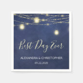 Serviette En Papier Meilleur jour jamais Mariage Mason Jar et lumières (Devant)