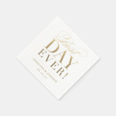 Serviette En Papier Meilleur jour jamais Mariage Napkin Gold (Coin)