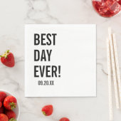 Serviette En Papier Meilleur Jour Jamais Mariage serviettes, minimalis (En situation)