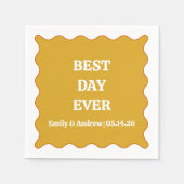 Serviette En Papier Meilleur Jour Jamais Mustard Jaune Vague Mariage P (Devant)