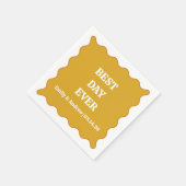 Serviette En Papier Meilleur Jour Jamais Mustard Jaune Vague Mariage P (Coin)
