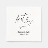 Serviette En Papier Meilleur Jour Jamais Simple et élégant Mariage (Devant)