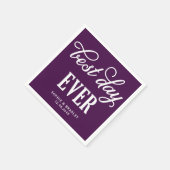 Serviette En Papier Meilleur Jour Jamais Violet Moderne Calligraphie M (Coin)