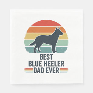 Serviette En Papier Meilleur Papa Blue Heeler Vintage T-Shirt pour Chi