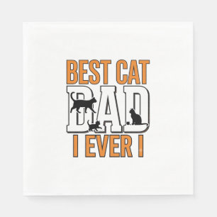 Serviette En Papier Meilleur Papa Chat du Monde Design de Chemise Vint
