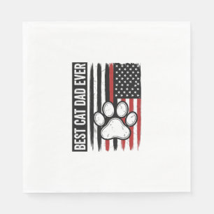 Serviette En Papier Meilleur papa chat patriote Design de drapeau de p