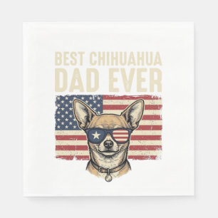 Serviette En Papier Meilleur papa Chihuahua de tous les temps Vintage