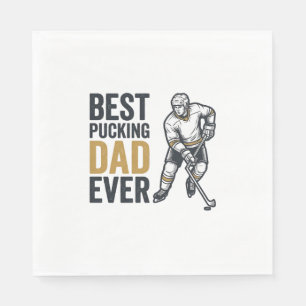 Serviette En Papier Meilleur Papa de Hockey de Tous les Temps Concepti