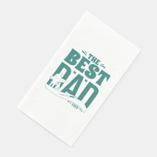 Serviette En Papier Meilleur Papa du Monde – Silhouette de Papa et Enf