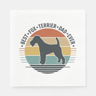 Serviette En Papier Meilleur Papa Fox Terrier Vintage T-shirt Chien_1