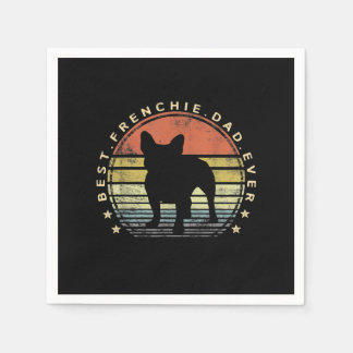 Serviette En Papier meilleur papa frenchie | papa cadeau de bulldog