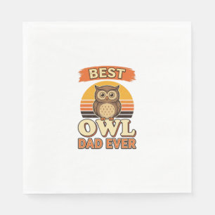 Serviette En Papier Meilleur papa hibou jamais design de t-shirt gravu
