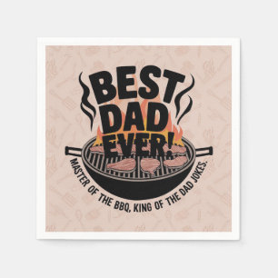 Serviette En Papier Meilleur papa jamais design barbecue - King of the
