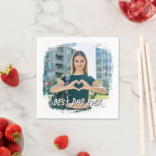 Serviette En Papier Meilleur Papa Jamais Grunge Frontière Photo (En situation)