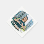 Serviette En Papier Meilleur Papa Jamais Grunge Frontière Photo (Coin)