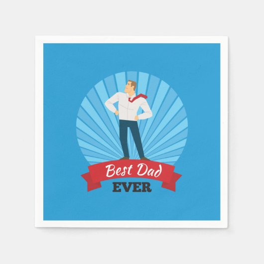 Serviette En Papier Meilleur papa Joyeux Fête des pères | Napkin (Devant)