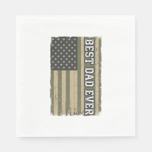 Serviette En Papier Meilleur Papa Patriote Drapeau Vintage Chemise Pèr