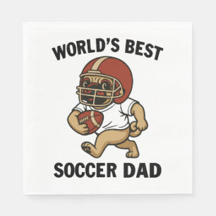Serviette En Papier Meilleur Père de soccer du monde - joueur de Carli