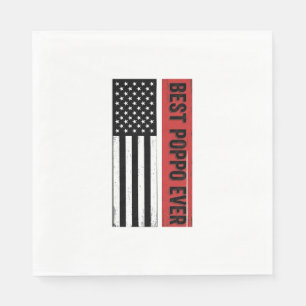 Serviette En Papier Meilleur Poppo Patriote Drapeau Graphique Vintage_