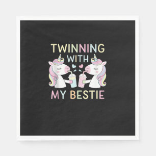 Serviette En Papier Meilleure Amie Sœur Jumelle Licorne Anniversaire T