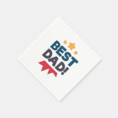 Serviette En Papier Meilleure Fête des pères papa heureux | Napkin (Coin)