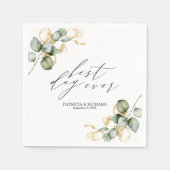 Serviette En Papier Meilleure journée EverElegant Gold Greenery Mariag (Devant)