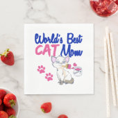 Serviette En Papier Meilleure maman de chat du monde (En situation)