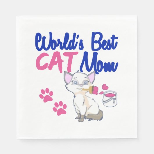 Serviette En Papier Meilleure maman de chat du monde (Devant)