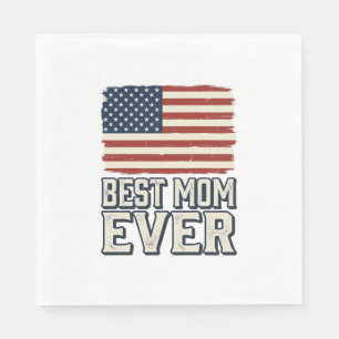 Serviette En Papier Meilleure Maman Ever Vintage American Flag Concept