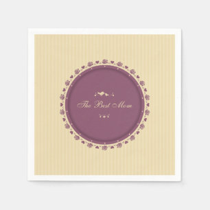 Serviette En Papier Meilleure Maman Fête Vintage des mères   Napkin