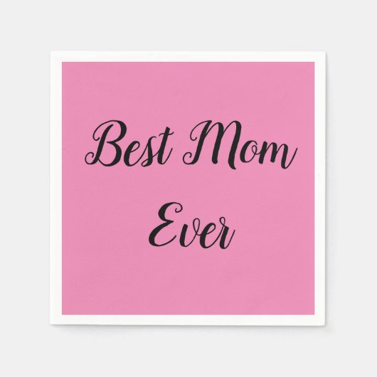 Serviette En Papier Meilleure maman jamais texte rose (Devant)