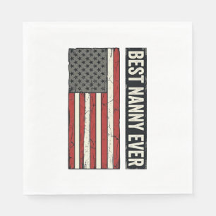 Serviette En Papier Meilleure Nounou Patriote Vintage Drapeau Chemise 