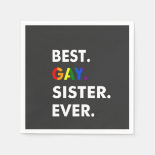 Serviette En Papier Meilleure Soeur Gay Jamais Drôle LGBT Rainbow Prid